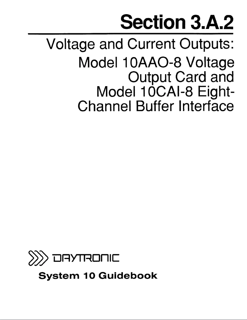 Page 1 de la notice Manuel utilisateur Daytronic 10AAO-8