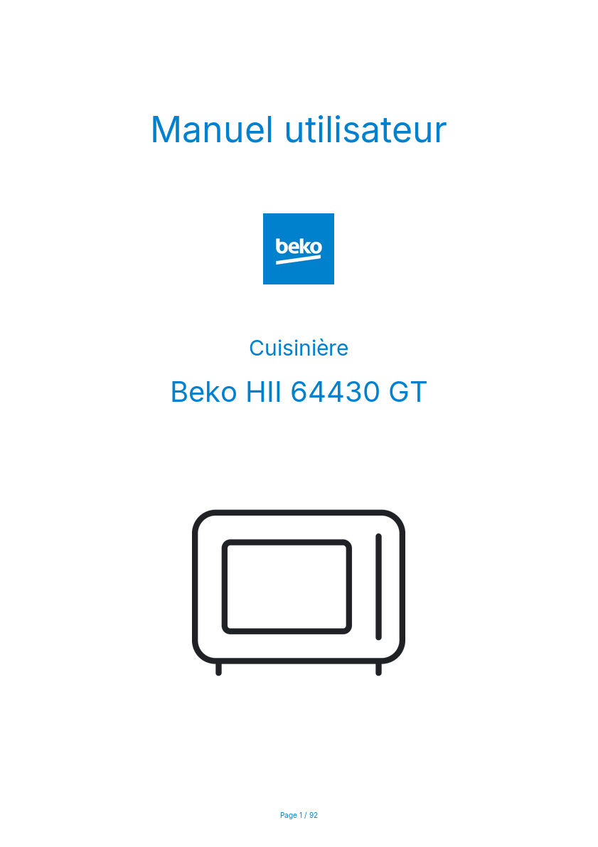 Image de la première page du manuel de l'appareil HII 64430 GT