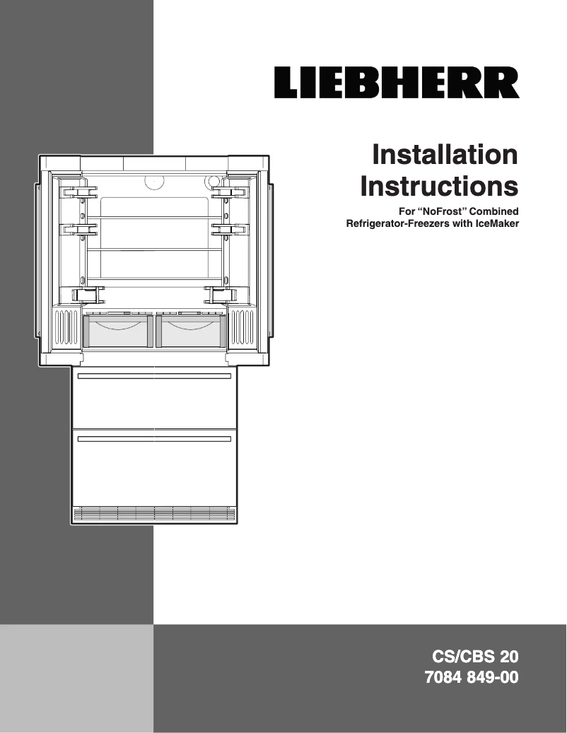 Page 1 de la notice Instructions / montage Liebherr CS 2082