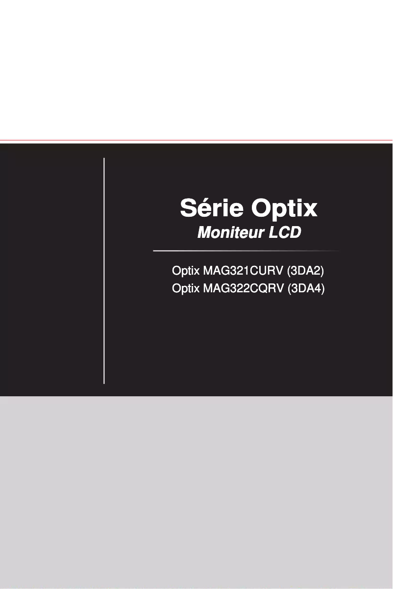 Imagen de la primera página del manual del dispositivo Optix MAG321CURV