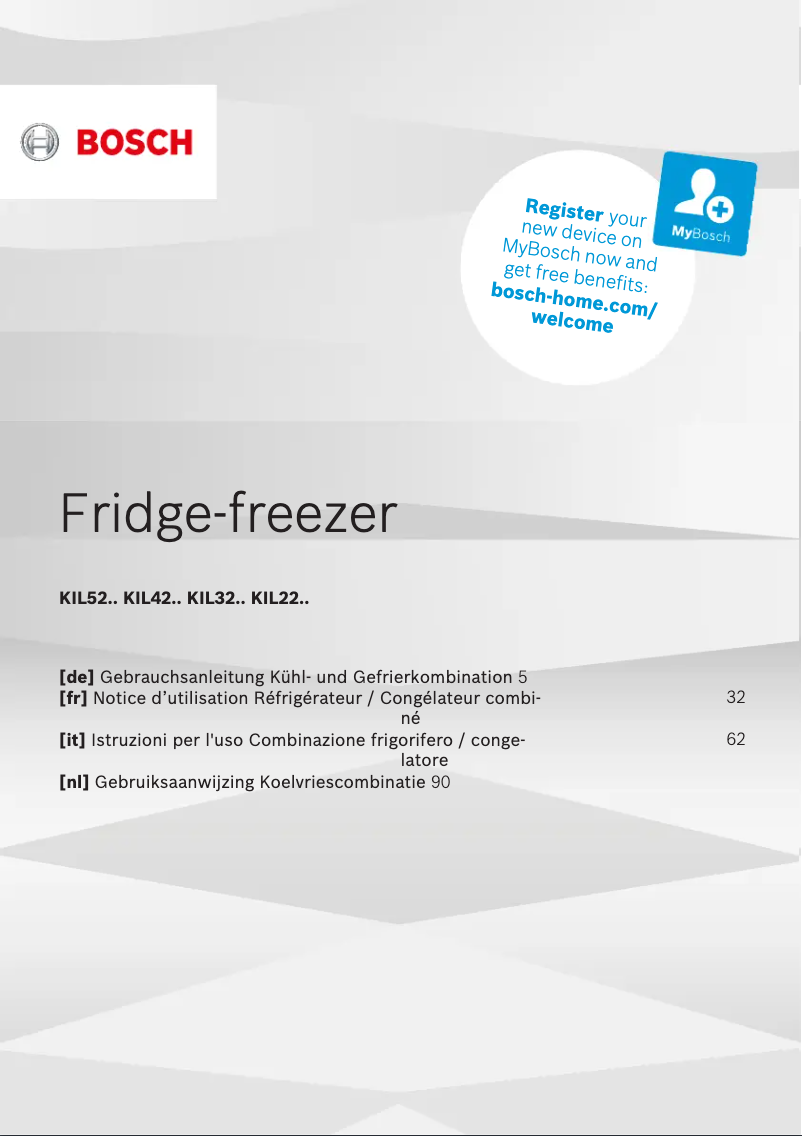 Page n°1 - Manuel utilisateur Bosch KIL42SDF0