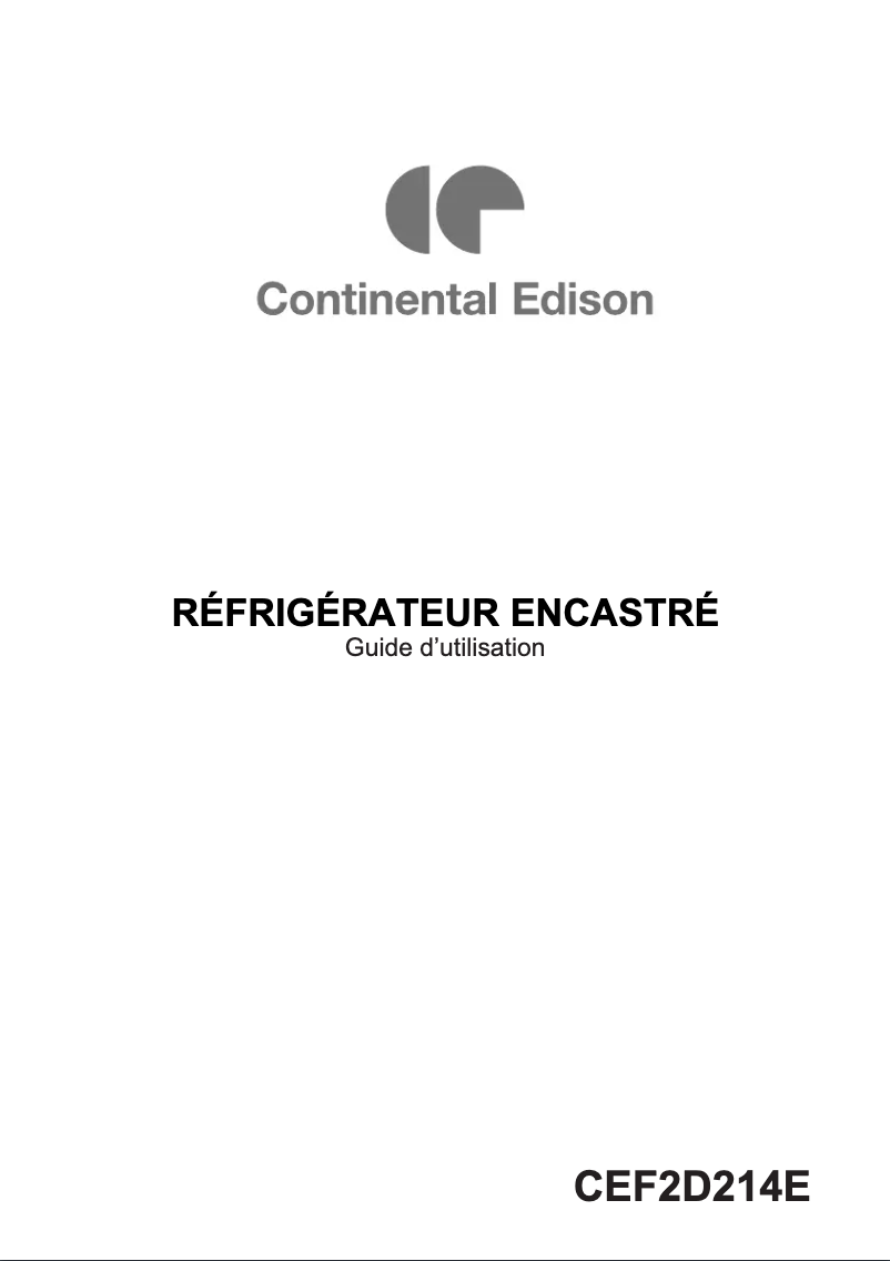 Page 1 de la notice Manuel utilisateur Continental Edison CEF2D214E