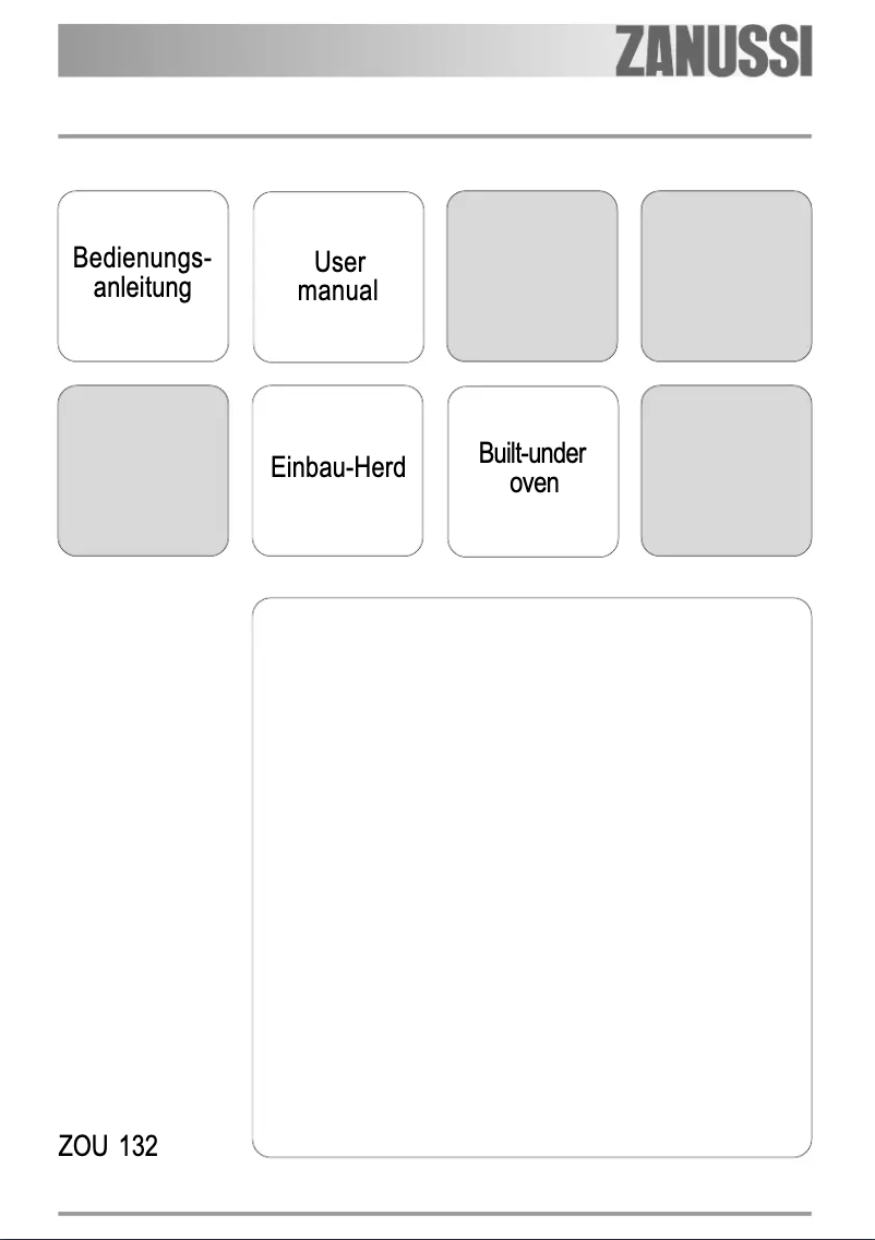 Page n°1 - Manuel utilisateur Zanussi SET W32