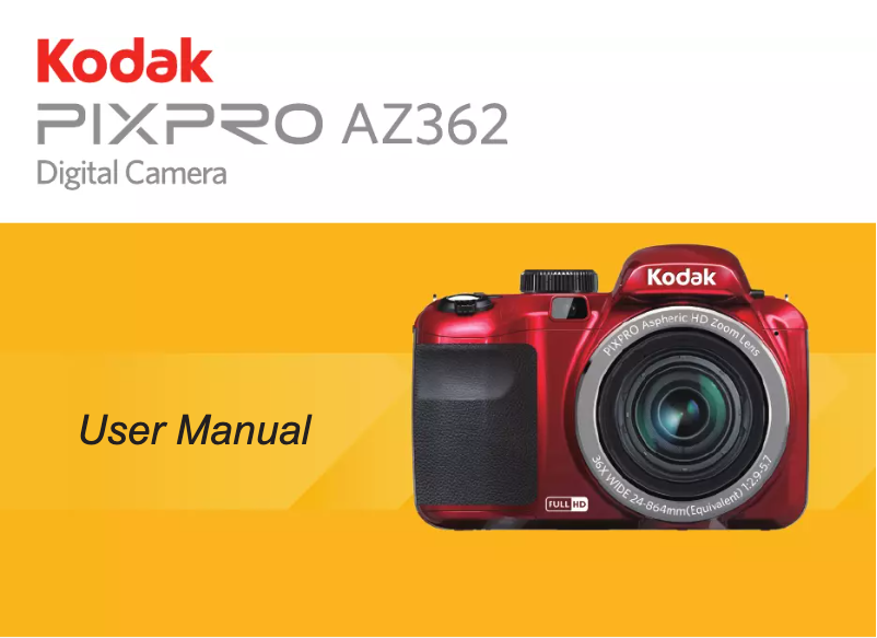 Page 1 de la notice Manuel utilisateur Kodak PIXPRO AZ362