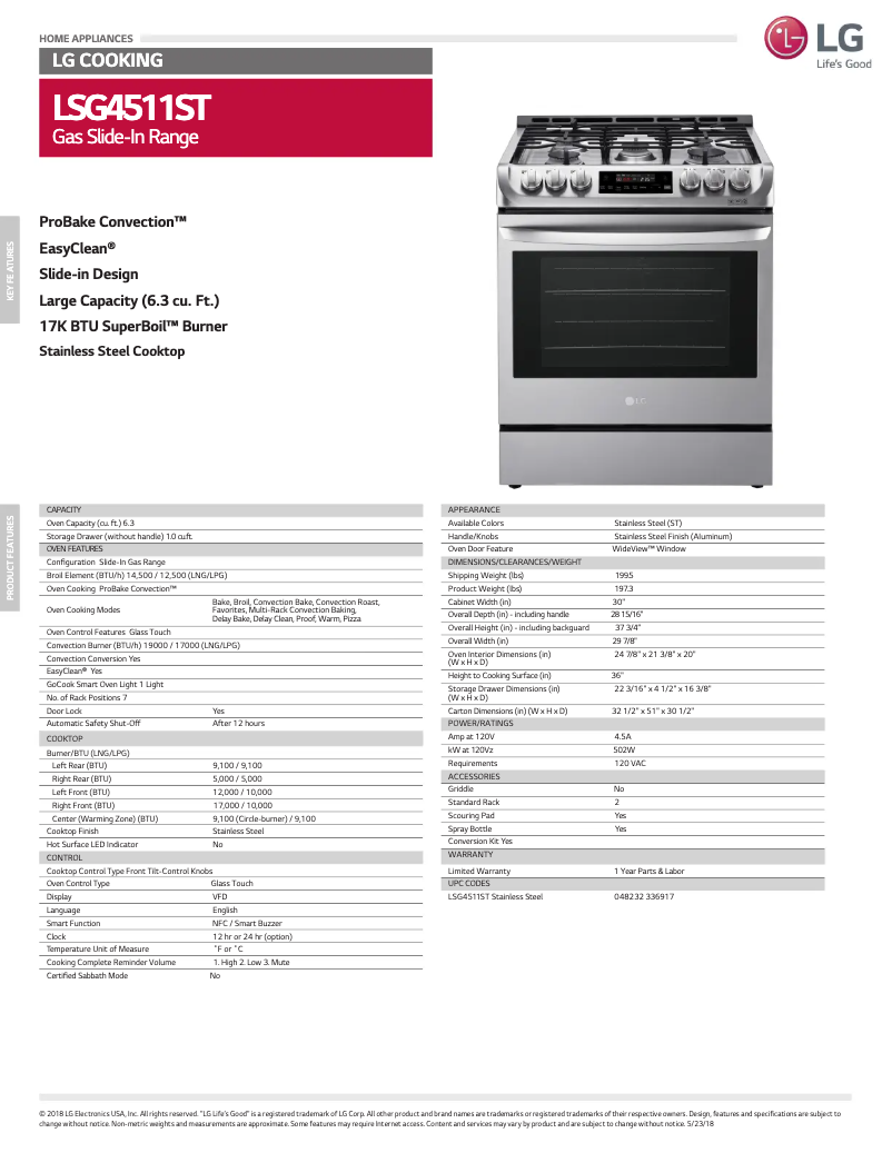Image de la première page du manuel de l'appareil LSG4511ST