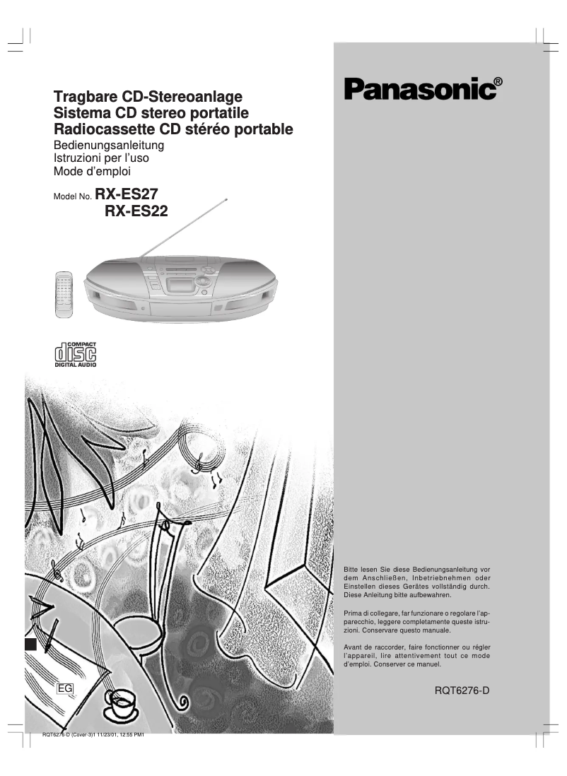 Image de la première page du manuel de l'appareil RX-ES27