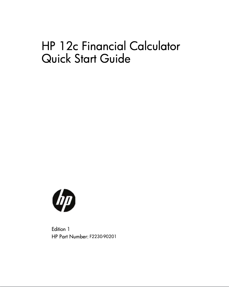 Page 1 de la notice Manuel utilisateur HP Quick Calc