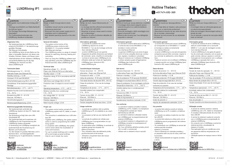 Página 1 del manual Manual de usuario Theben LUXORliving IP-RF