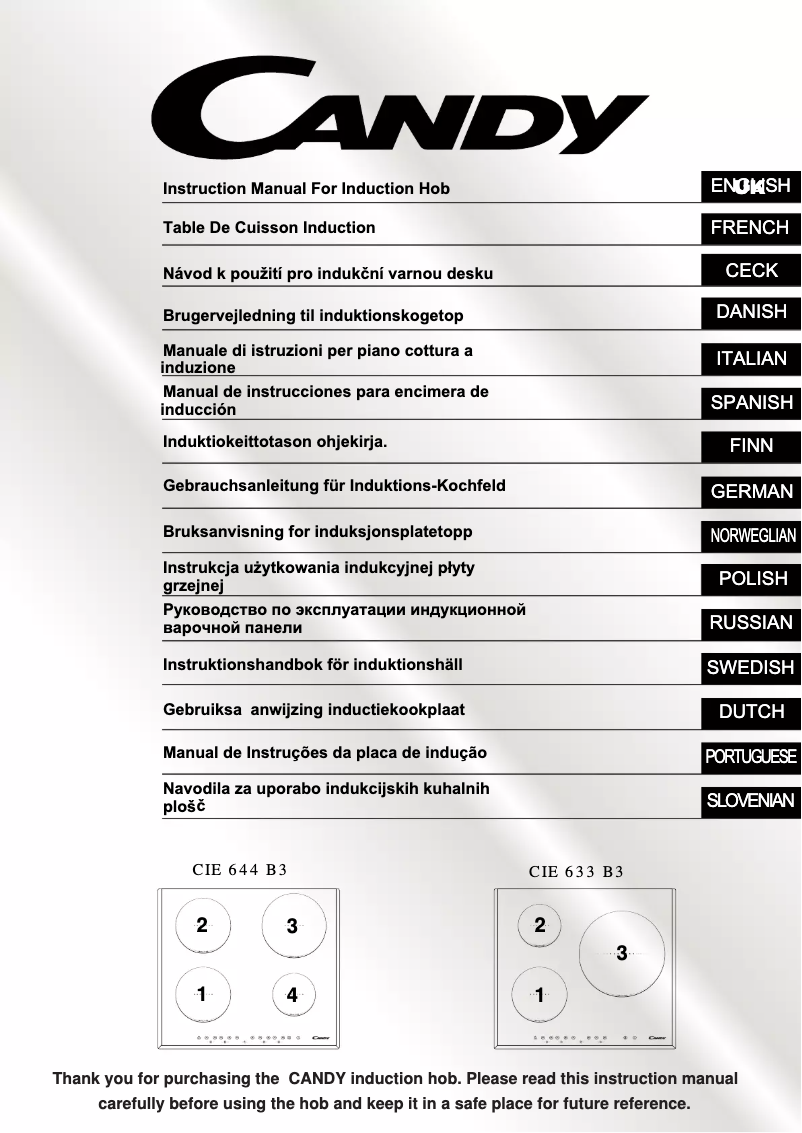 Image de la première page du manuel de l'appareil CIE633B3/1
