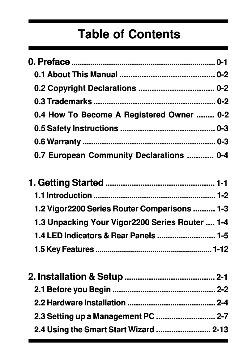 Page n°1 - Manuel utilisateur Draytek Vigor 2200E