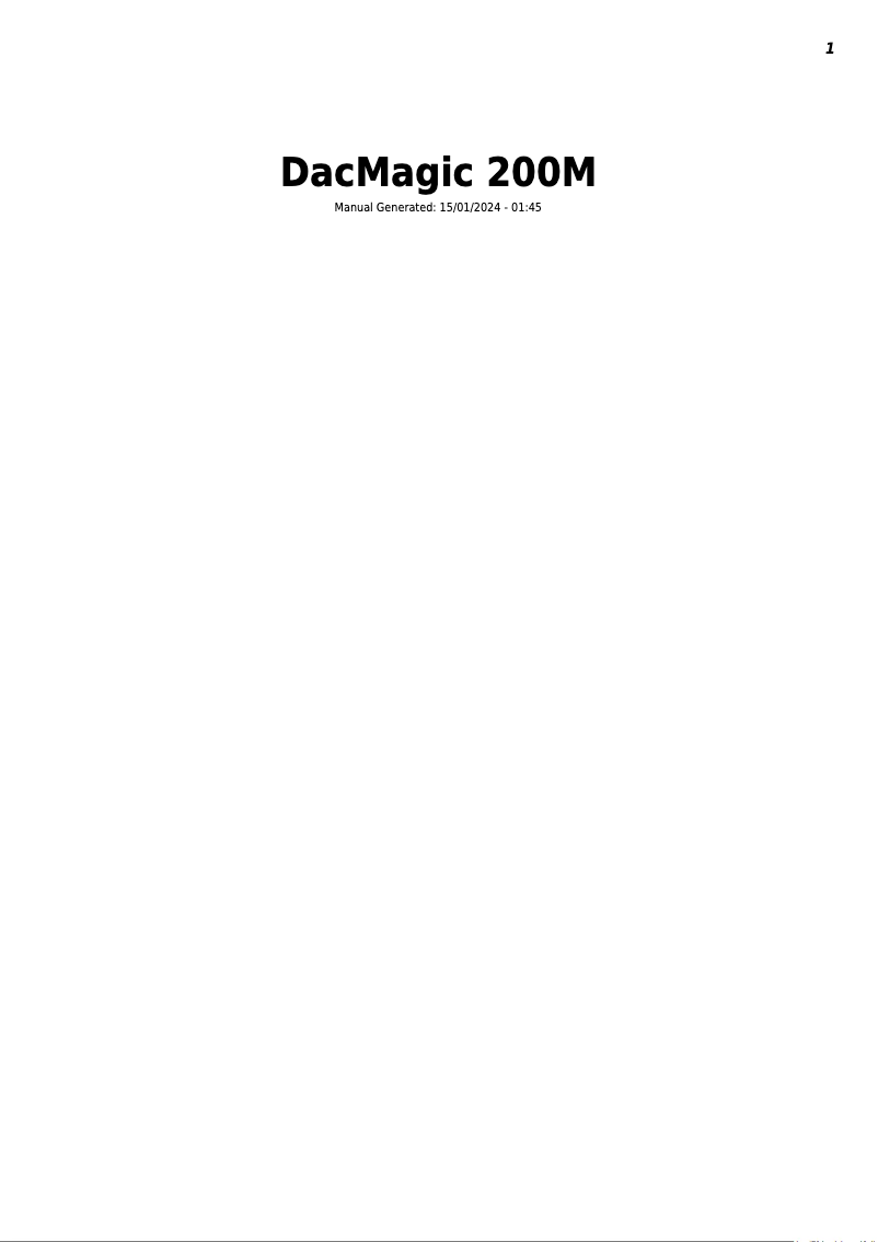 Page n°1 - Manuel utilisateur Cambridge Alva ST
