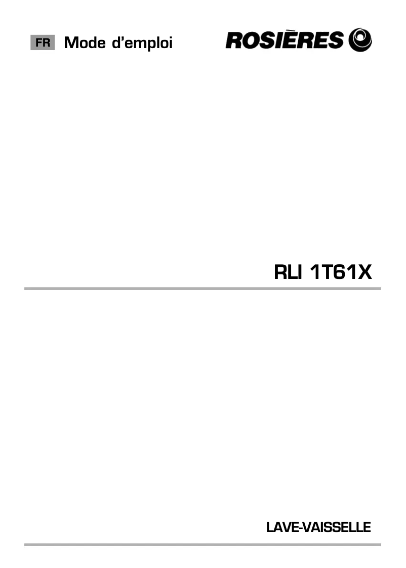 Image de la première page du manuel de l'appareil RLI 1T61X