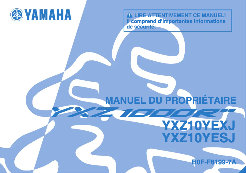 Page 1 de la notice Manuel utilisateur Yamaha YXZ1000R (2018)