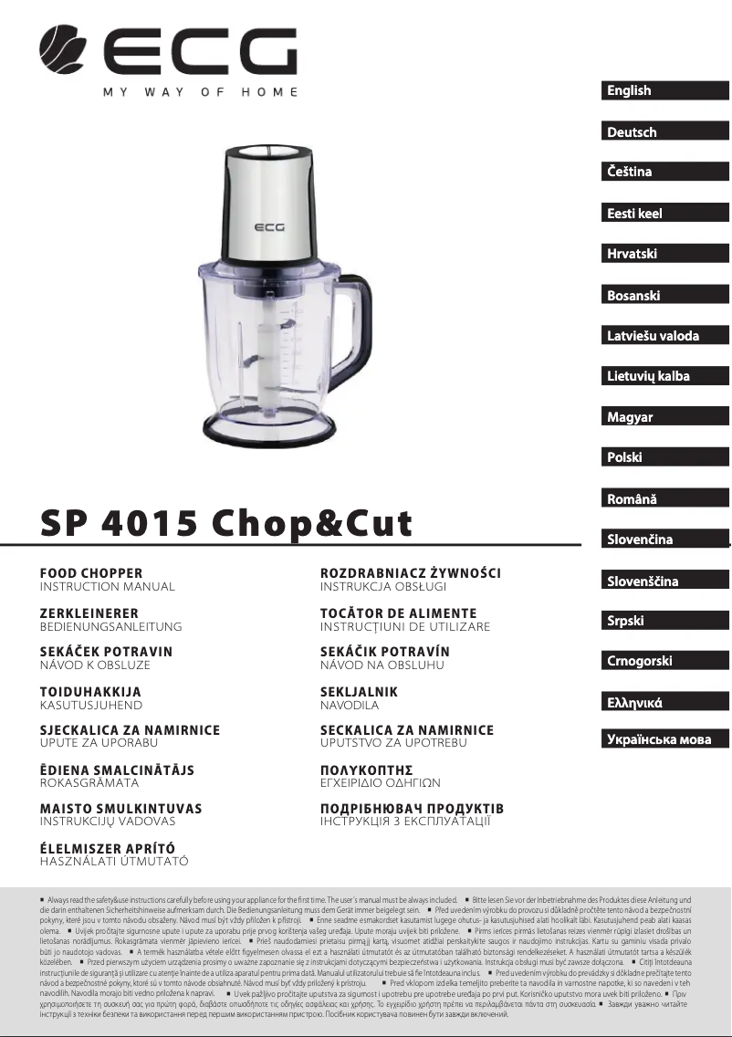 Image de la première page du manuel de l'appareil SP 4015 Chop&Cut