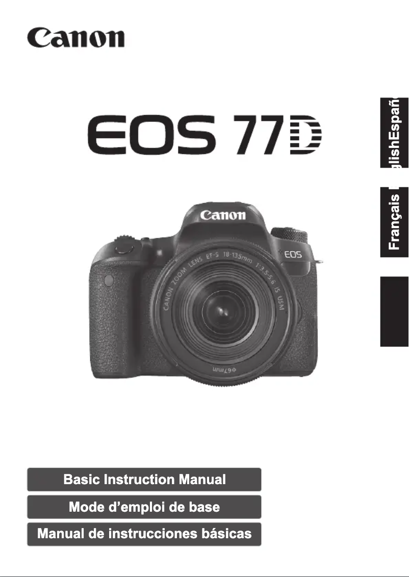 Page 1 de la notice Manuel utilisateur Canon EOS 77D