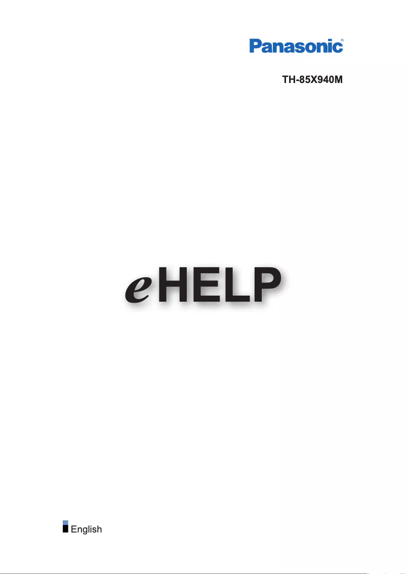 Page 1 of the manual User Manual Panasonic TH-85X940M