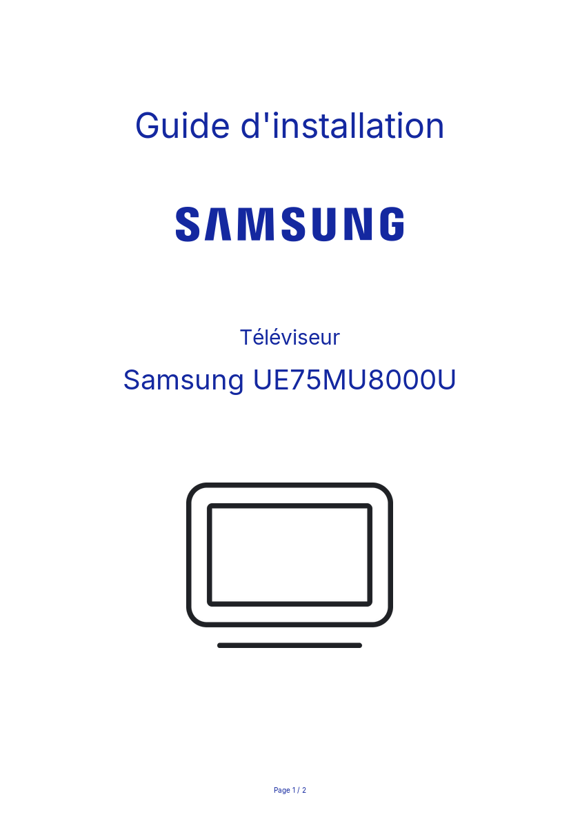 Image de la première page du manuel de l'appareil UE75MU8000U