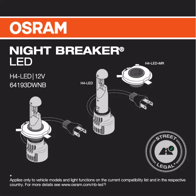 Image de la première page du manuel de l'appareil NIGHT BREAKER H4-LED