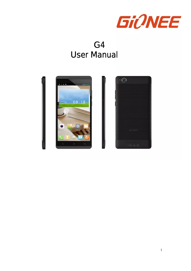 Page n°1 - Manuel utilisateur Gionee GPAD G4