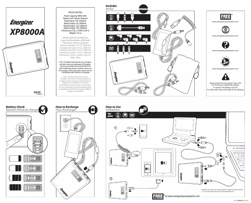 Page n°1 - Manuel utilisateur XPAL Power XP8000A