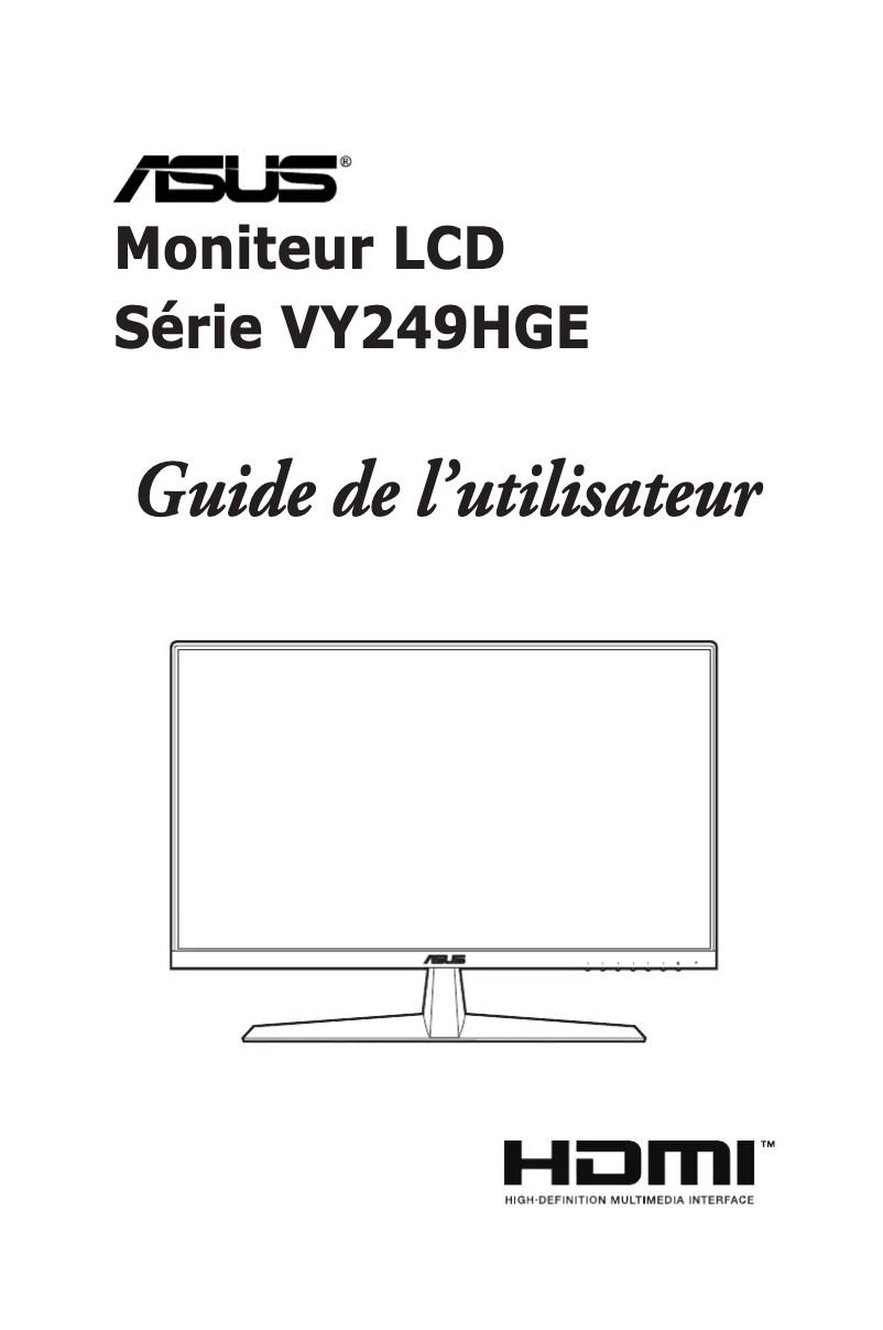 Page 1 de la notice Manuel utilisateur Asus VY249HGE