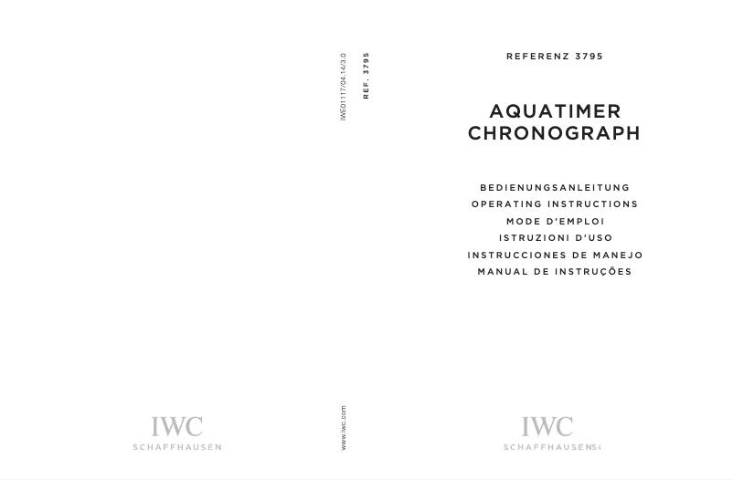 Page 1 de la notice Manuel utilisateur IWC Aquatimer Chronograph 3795