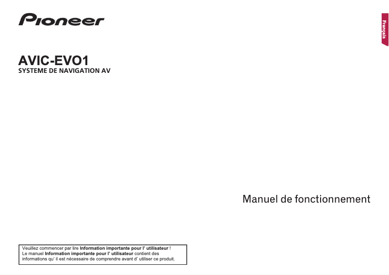 Page 1 de la notice Manuel utilisateur Pioneer NavGate EVO VW Golf VII