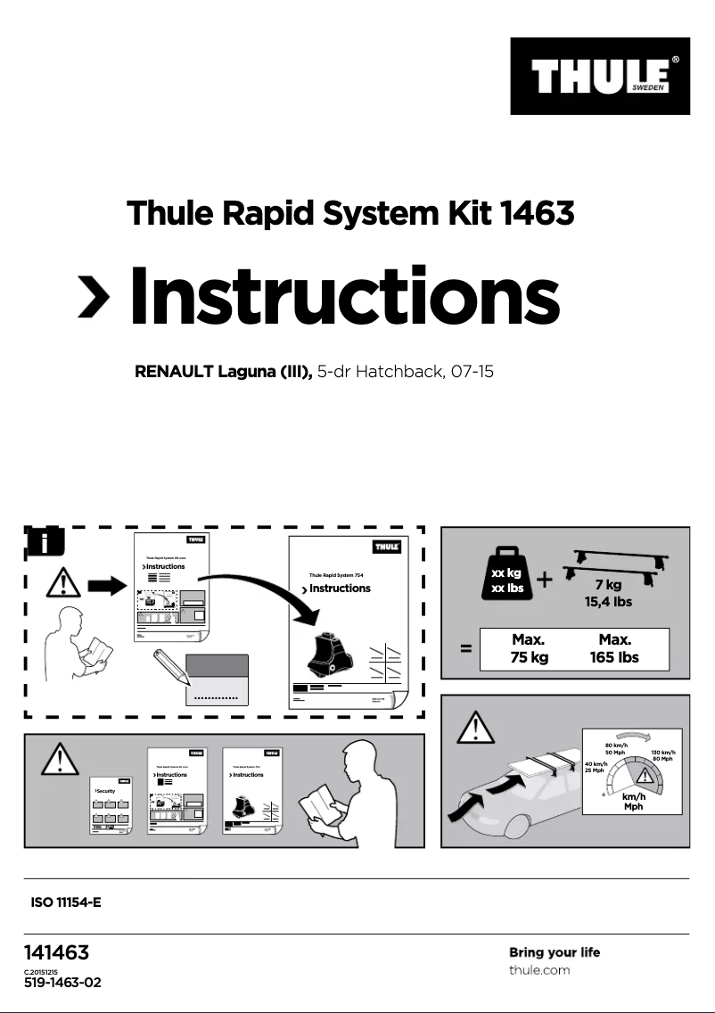 Page n°1 - Manuel utilisateur Thule Rapid System Kit 1463
