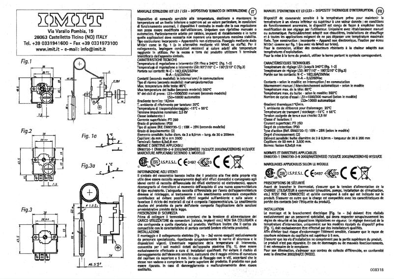Page 1 de la notice Manuel utilisateur IMIT LS1