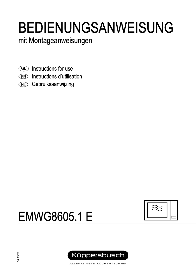 Imagen de la primera página del manual del dispositivo EMWG 8605.1E