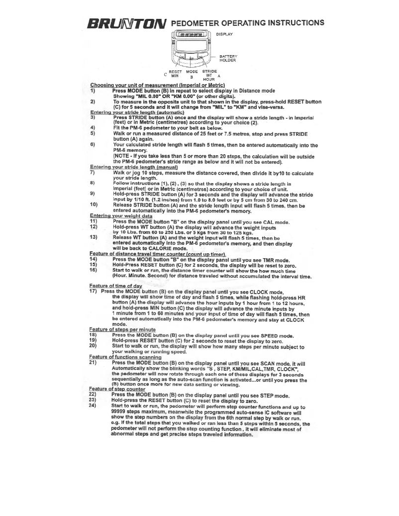 Page n°1 - Manuel utilisateur Brunton PED 1202