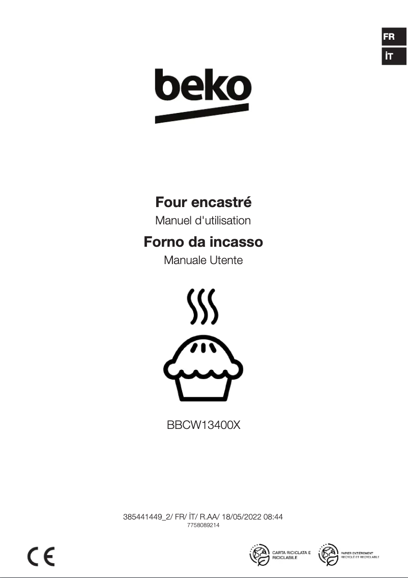 Page 1 de la notice Manuel utilisateur Beko BBCW13400X