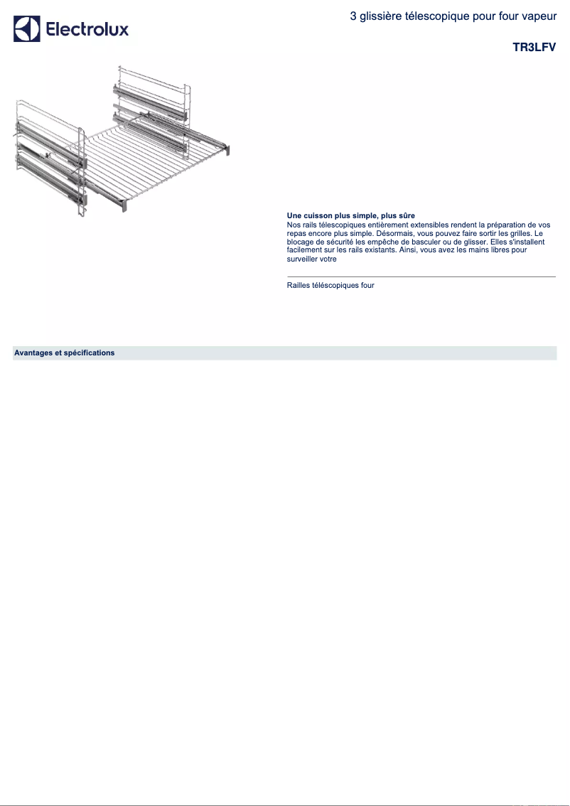 Image de la première page du manuel de l'appareil TR3LFV