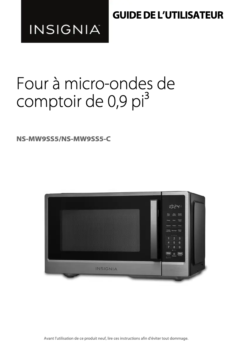 Image de la première page du manuel de l'appareil NS-MW9SS5