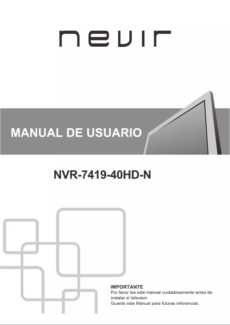 Page 1 de la notice Manuel utilisateur Nevir NVR-7419-40HD-N