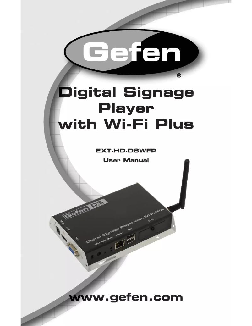 Page 1 de la notice Manuel utilisateur Gefen EXT-HD-DSWFP
