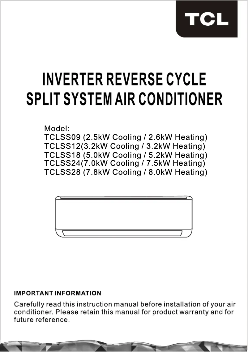 Page 1 de la notice Manuel utilisateur TCL TCLSS18