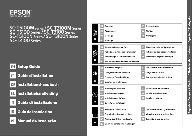 Page n°1 - Guide d'installation Epson SC-T3100M