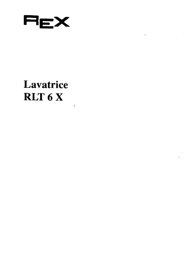 Page n°1 - Manuel utilisateur Rex RLT6X