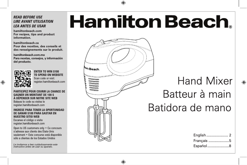 Page n°1 - Manuel utilisateur Hamilton Beach 62646F