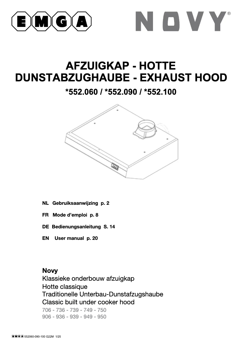 Page n°1 - Label énergétique Novy 552060