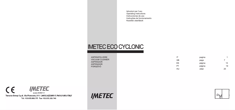 Imagen de la primera página del manual del dispositivo Eco E1