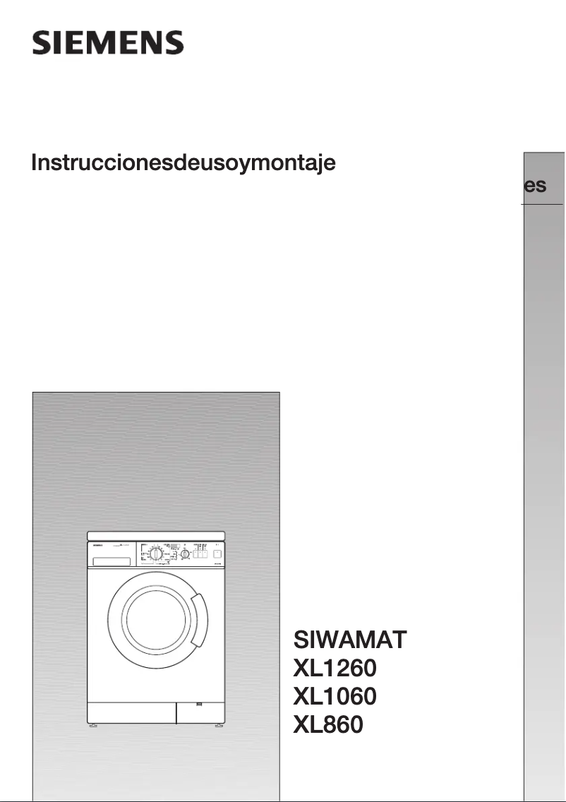 Page 1 de la notice Manuel utilisateur Siemens WXL1060FE