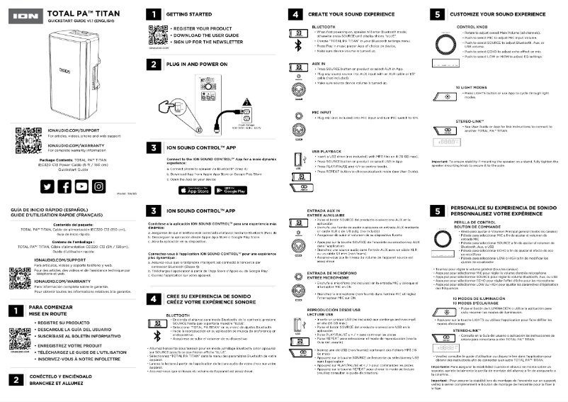 Page n°1 - Guide de démarrage rapide ION Total PA Titan