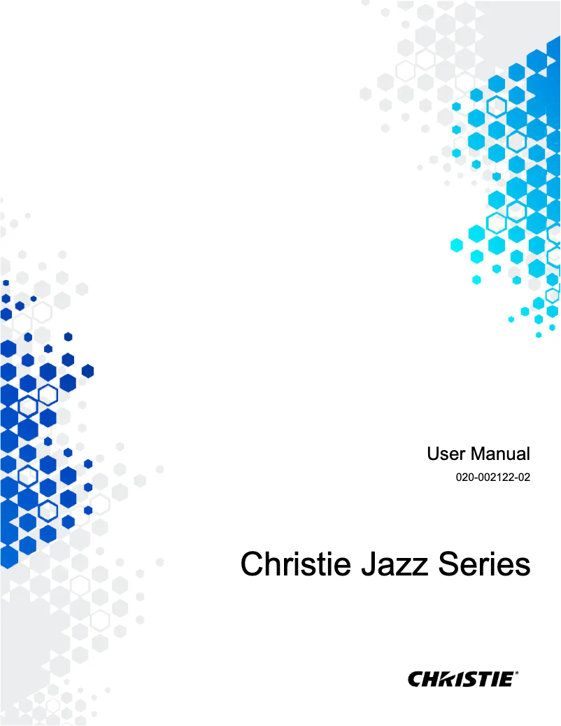 Page n°1 - Manuel utilisateur Christie Jazz DWU1800-JS