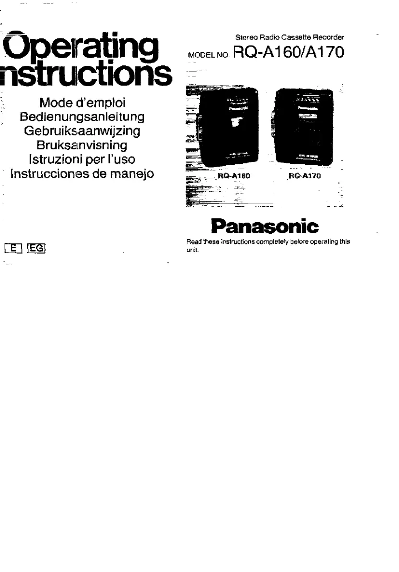 Page 1 de la notice Manuel utilisateur Panasonic RQ-A160