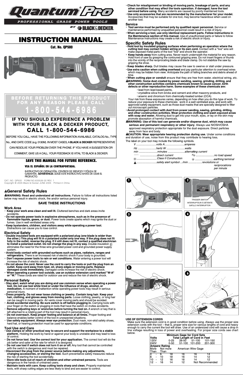 Page 1 de la notice Manuel utilisateur Black & Decker QP500