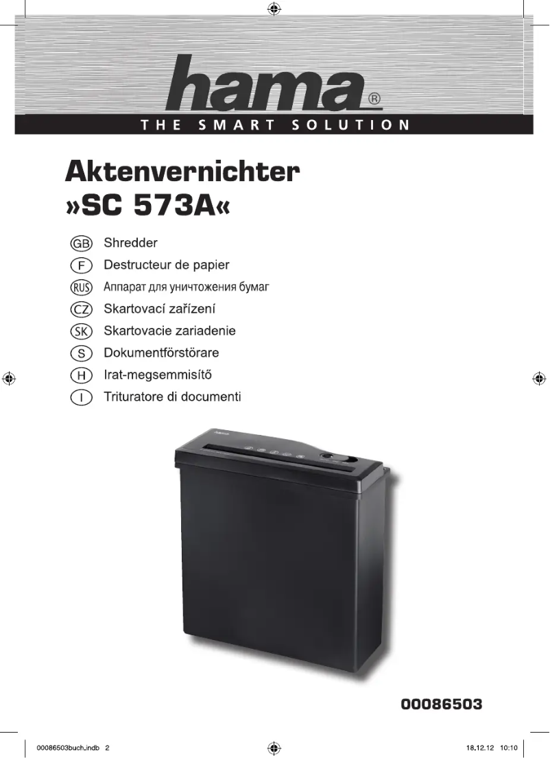 Page n°1 - Manuel utilisateur Hama Basic S8A