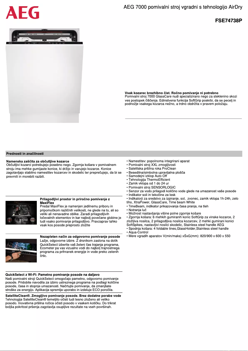 Image de la première page du manuel de l'appareil FSE74738P