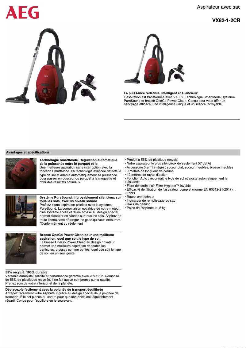 Image de la première page du manuel de l'appareil VX8.2 Silence